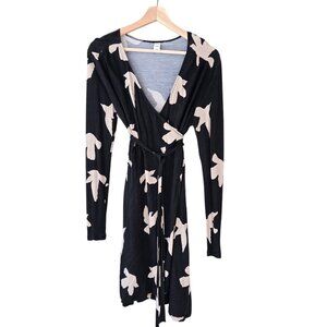 Old Navy Bird Print Wrap Dress SZ M